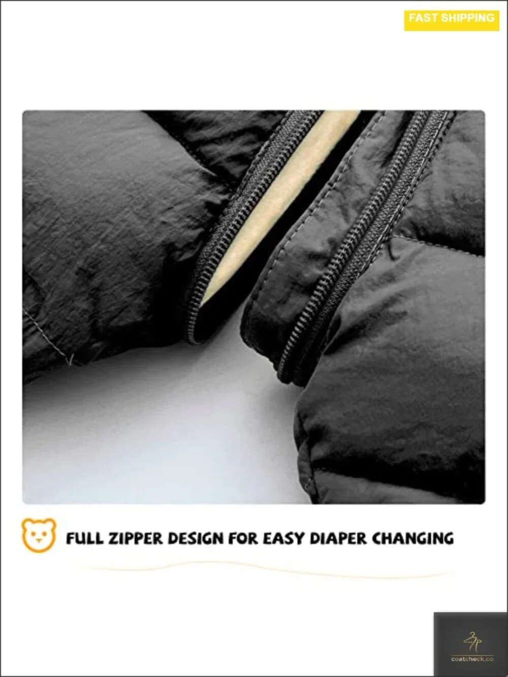 Baby Snowsuit Warm Winter Jumpsuit Hooded Zip Up Infant Toddler